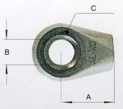 Øje til gasdæmper Ø8,1 og 10 mm gevind