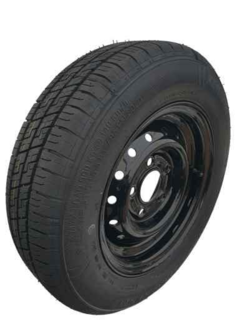 155/70 R12C 104N Trailerhjul. Sort Fælg