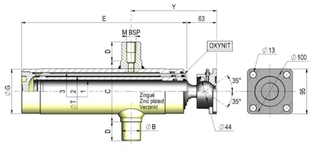 Hydraulikcylinder til Variant 2715 T2 - gl. type