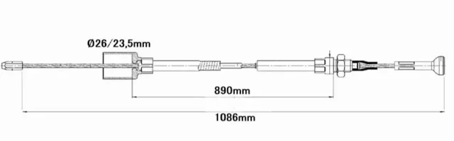 AL-KO Bremsekabel til Trailer 890/1086 mm