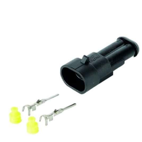 2-polet Super Seal stikdåse med han-terminaler