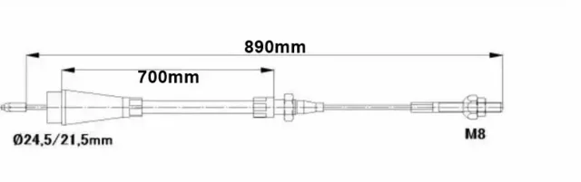 Humbaur WAP Bremsekabel 700 / 890 mm.