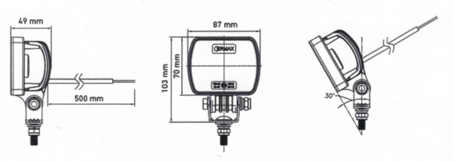 LED Baklygte og arbejdslygte 1600/1200 Lumen
