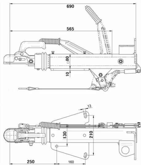 WAP Påløbsbremse 24/35.1, Bred model 1300-2000 kg