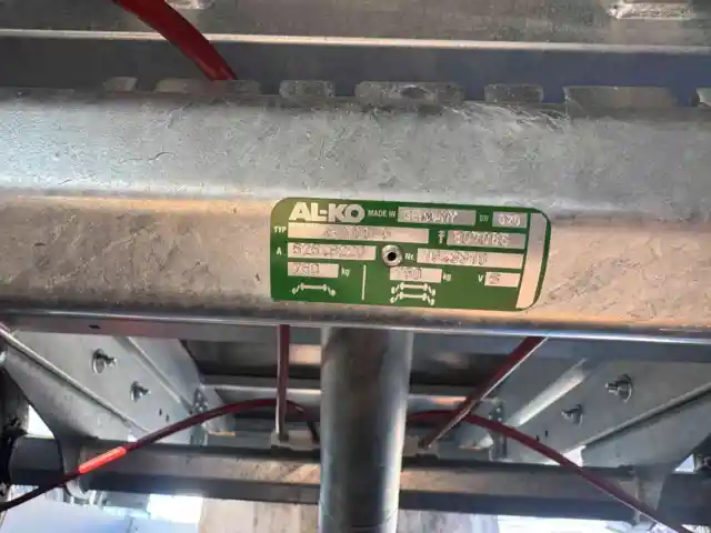 Typeplade AL-KO Aksel. Akselmæssigt 1500 kg dimensioneret